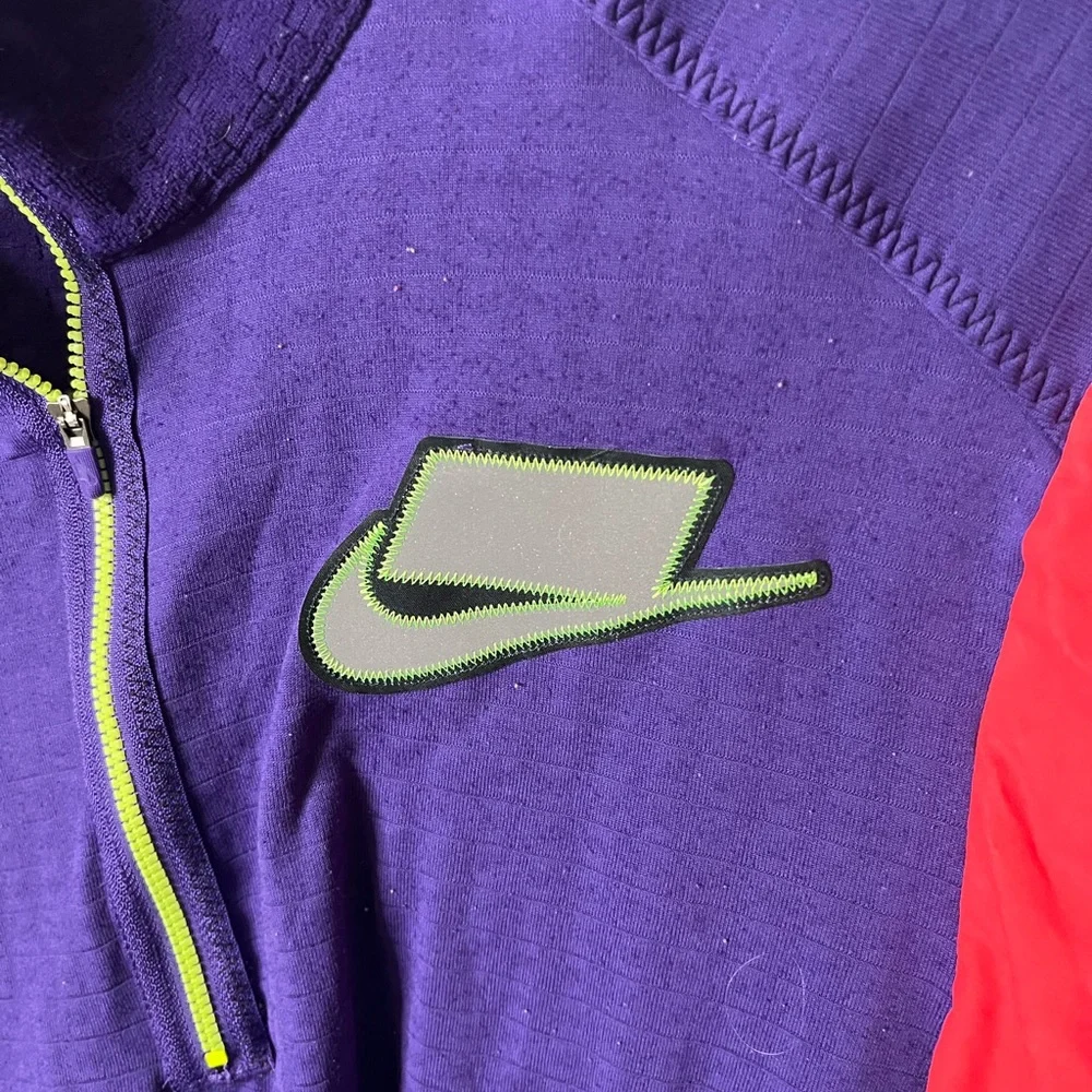 Nike Wild Run Therma Purple Half-Zip Pullover with Neon Accents size xl - Picture 2 of 9